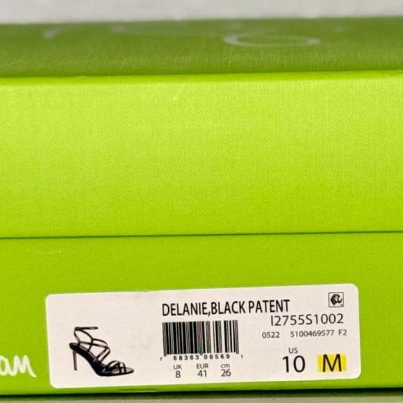 NIB Sam Edelman Delanie Black Patent Strappy Stiletto Heels - Picture 11 of 11